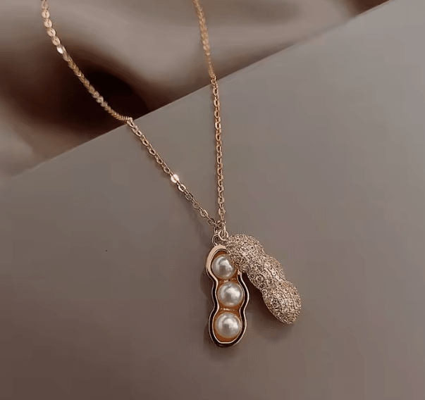 Gleaming Peanut Pearl Necklace - SubhagAlankar