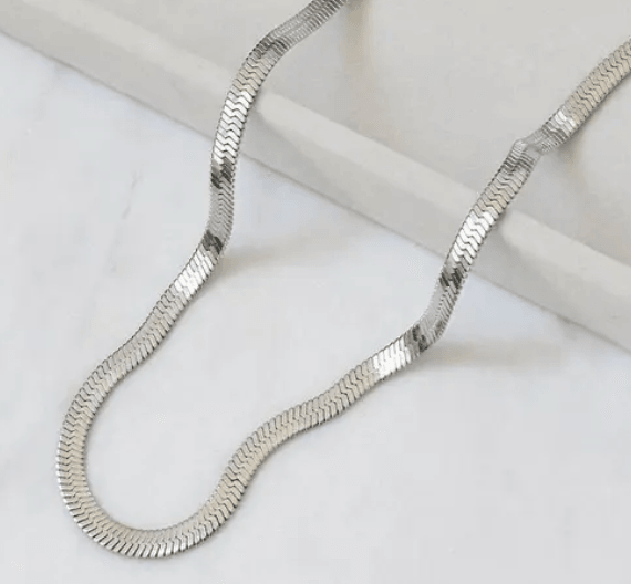 Silver Plated Snake Chain For Men - SubhagAlankar