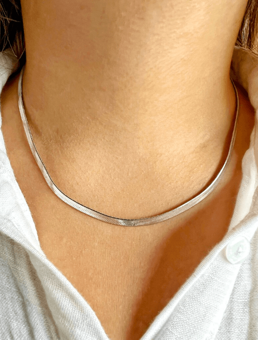 Sleek Snake Chain For Women - Silver Plated - SubhagAlankar