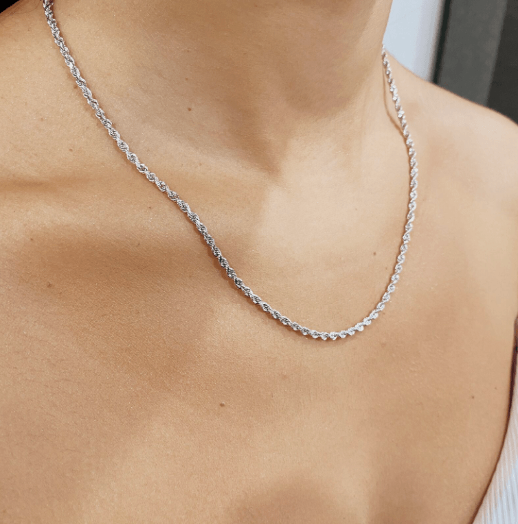Rope Chain For Women - Silver Plated - SubhagAlankar