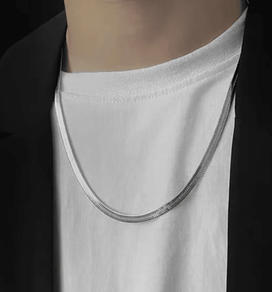Silver Plated Snake Chain For Men - SubhagAlankar