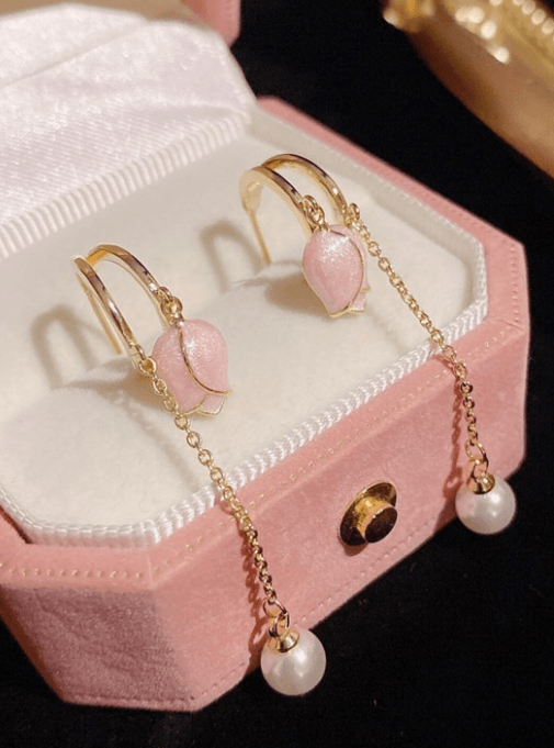 Tulip Chain Pearl Drops - SubhagAlankar