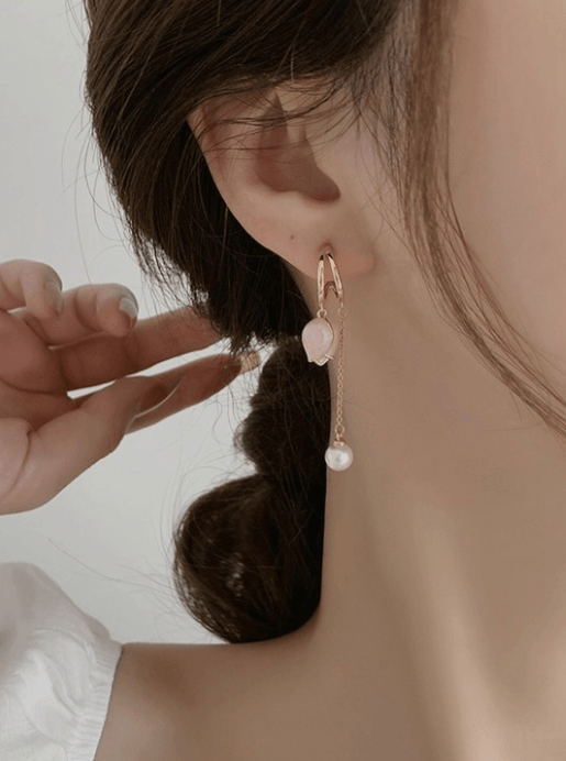 Tulip Chain Pearl Drops - SubhagAlankar