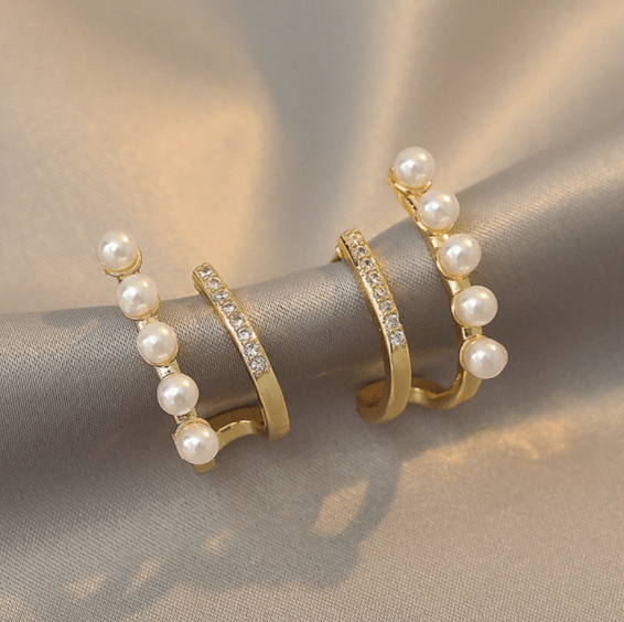 Dainty Glimmer Pearl Stud Earrings - SubhagAlankar