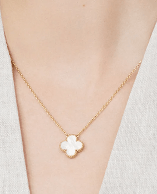 White Clover Pendant Necklace - SubhagAlankar