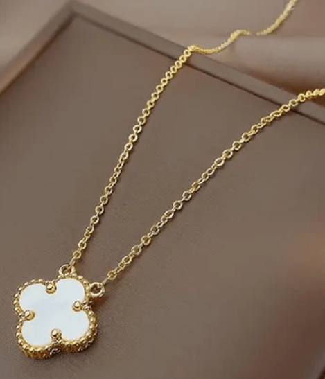 White Clover Pendant Necklace - SubhagAlankar