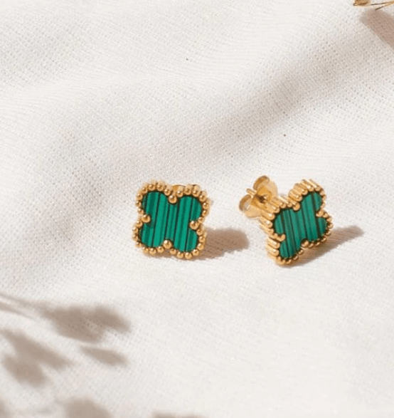 Statement Green Clover Studs - SubhagAlankar