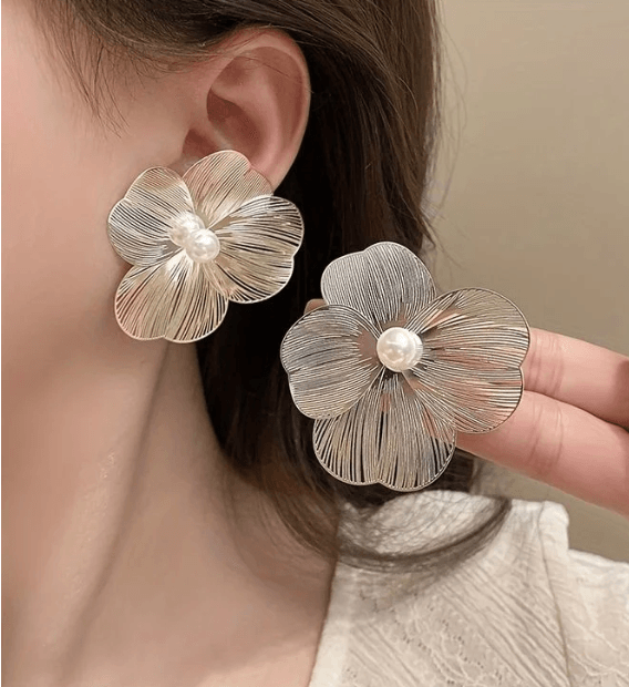 Silver Bloom Studs - SubhagAlankar