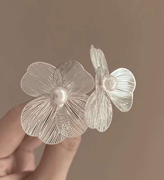 Silver Bloom Studs - SubhagAlankar