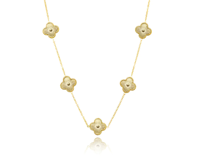 Statement Golden Clover Necklace - SubhagAlankar