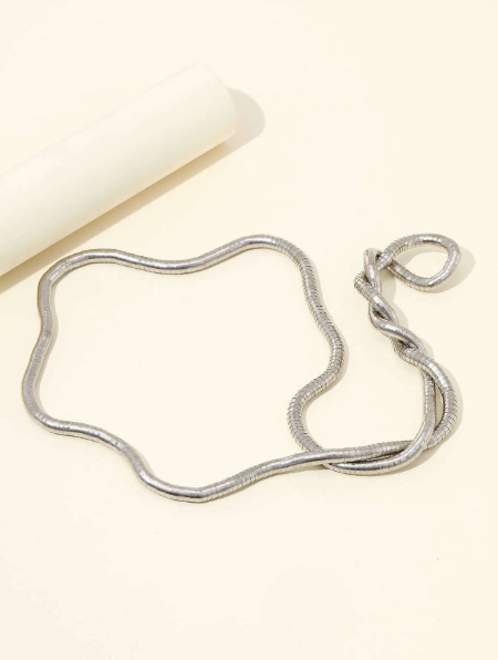 Silver Bendable Statement Necklace - SubhagAlankar
