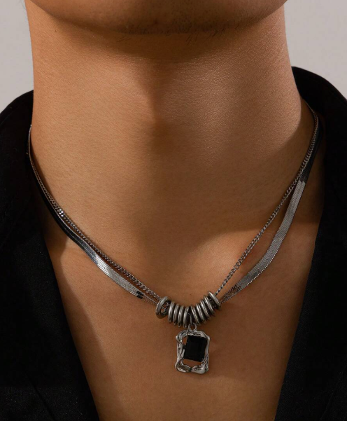 Black Baddie Necklace For Men's - SubhagAlankar