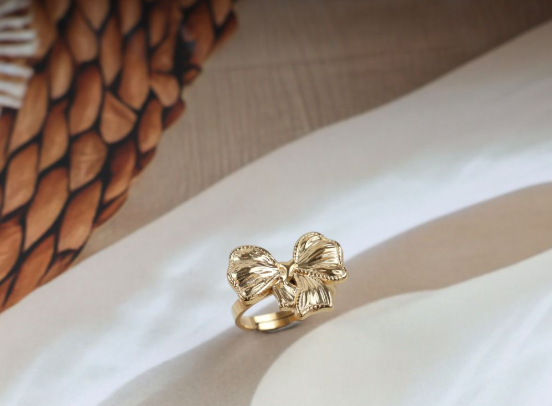 Golden Statement Bowtox Ring - SubhagAlankar