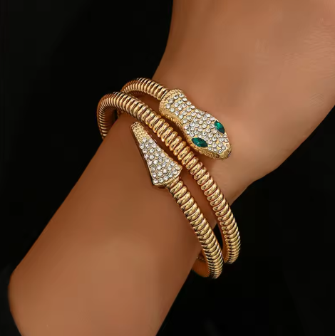 Golden Dainty Serpent Bracelet - SubhagAlankar