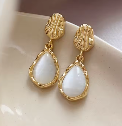 Golden Glow Teardrop Earrings - SubhagAlankar