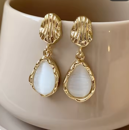 Golden Glow Teardrop Earrings - SubhagAlankar