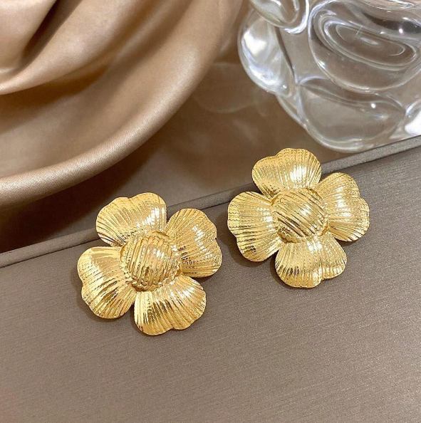 18K Gold Plated Bold Statement Flower Stud - SubhagAlankar