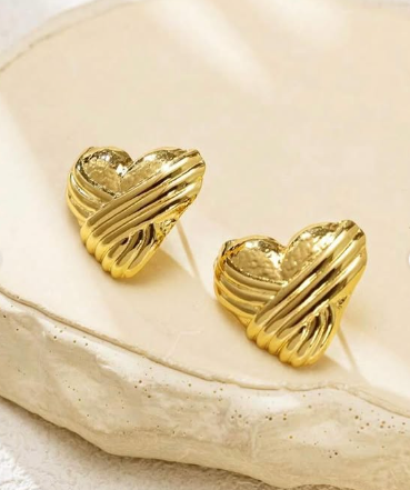 Heart Wrap Stud Earrings - SubhagAlankar