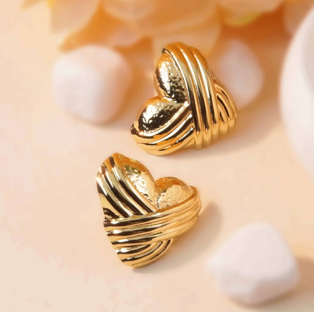 Heart Wrap Stud Earrings - SubhagAlankar