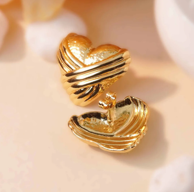 Heart Wrap Stud Earrings - SubhagAlankar