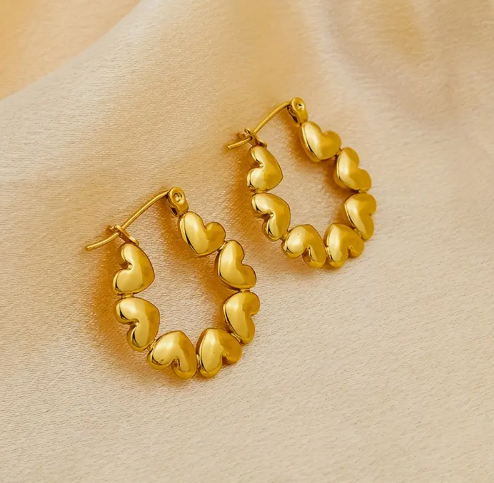 Rosalind Golden Heart Hoops - SubhagAlankar