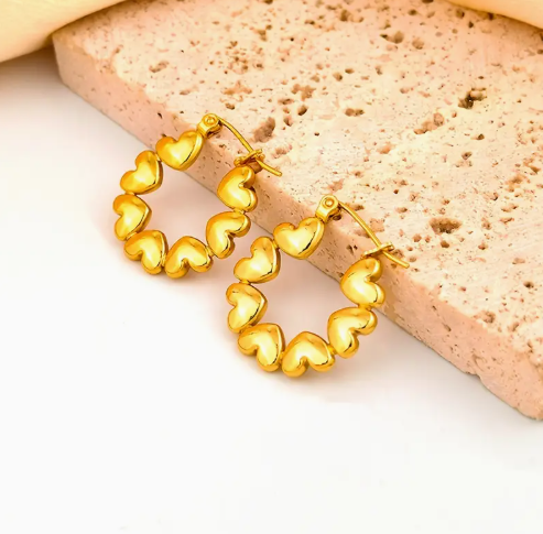 Rosalind Golden Heart Hoops - SubhagAlankar