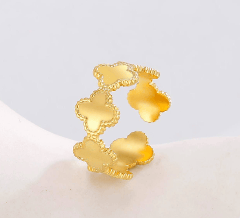 18K Gold Plated Clover Ring
