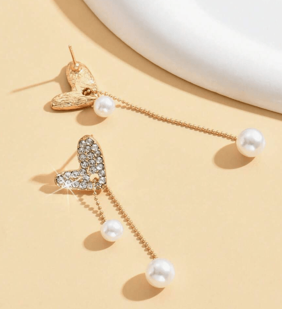 Butterfly Cascade Pearl Earrings - SubhagAlankar