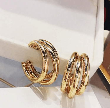 Triple Layer Hoop - Gold - SubhagAlankar