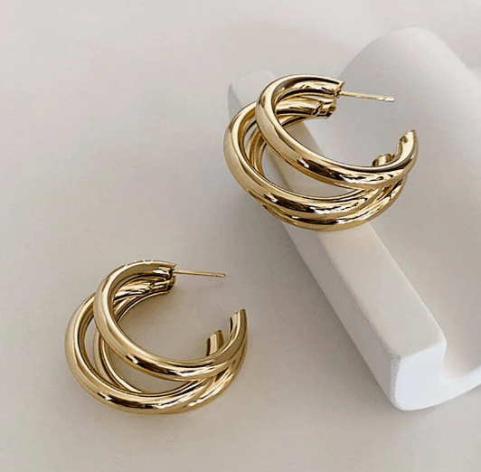 Triple Layer Hoop - Gold - SubhagAlankar