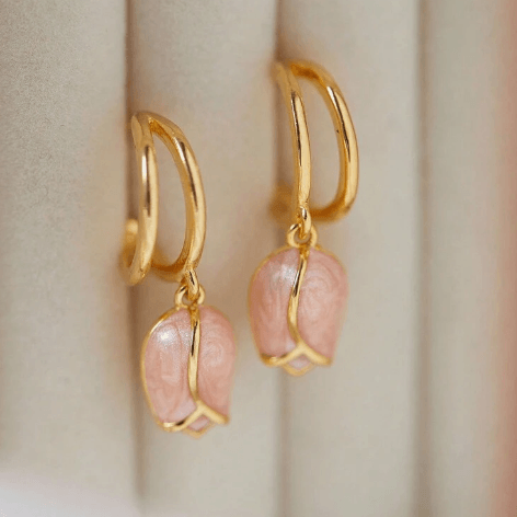 Soft Pink Tulip Earring - SubhagAlankar