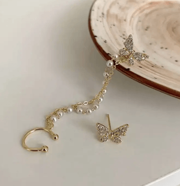 Butterfly Ear cuff Tassel Earring - SubhagAlankar