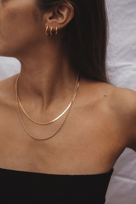 Stack it Up- 14k Gold Plated Double Layer Necklace - SubhagAlankar