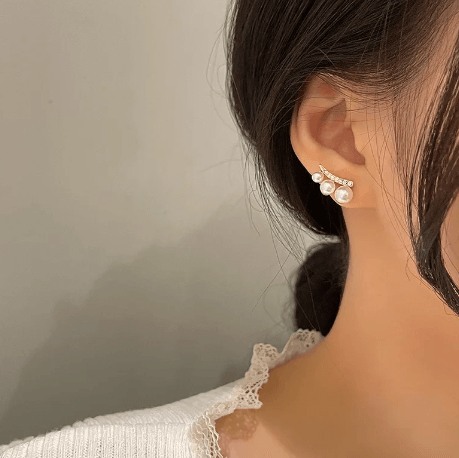 3 pearl stone stud - SubhagAlankar