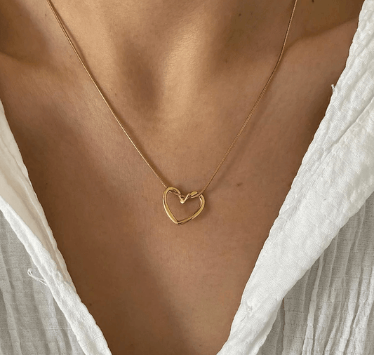 Ava's Heart Necklace - 18k Gold plated - SubhagAlankar