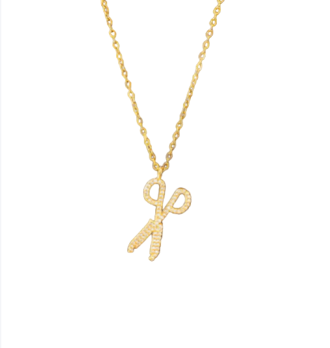 Rhinestone Scissor Necklace - 18k Gold Plated - SubhagAlankar