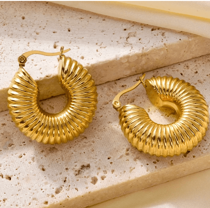Statement Gold Coil Earring - SubhagAlankar