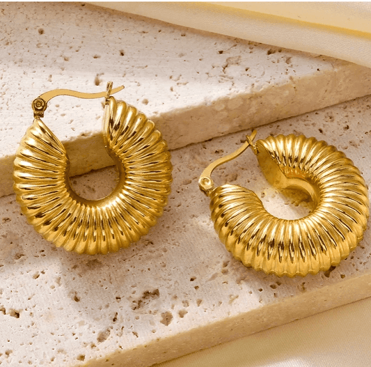 Statement Gold Coil Earring - SubhagAlankar