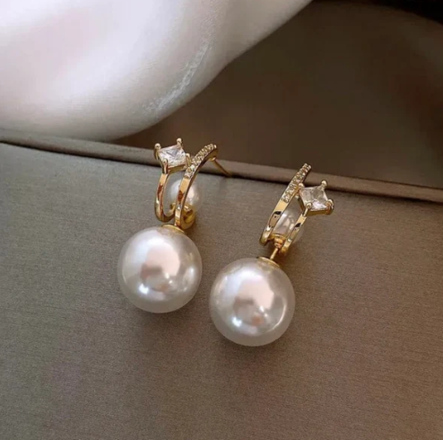 Golden Adjustable Pearl Drop Earring - SubhagAlankar