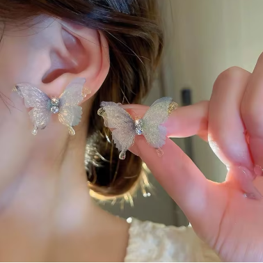 Aurora Blue Butterfly Stud - SubhagAlankar