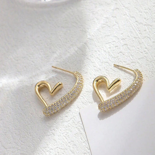 Ember's Glow Heart Earrings - SubhagAlankar
