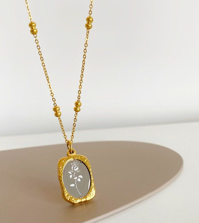 Vintage Mirror Pendant Necklace - SubhagAlankar