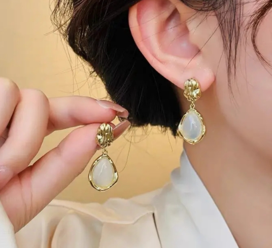 Golden Glow Teardrop Earrings - SubhagAlankar