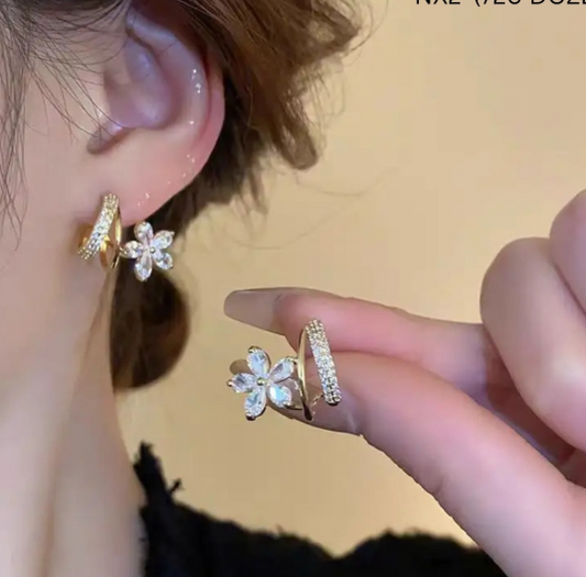Twinkling Floral Embrace Earrings - SubhagAlankar