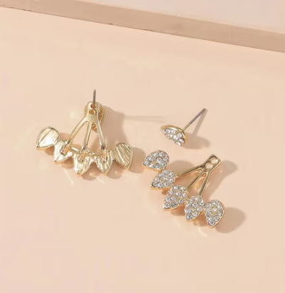 Glittering Crystal Ear Jacket Studs - SubhagAlankar