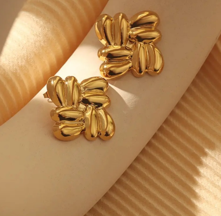 Gold Plated Artistic Statement Studs - SubhagAlankar