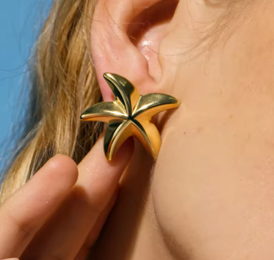 Golden Starfish Stud Earring - SubhagAlankar