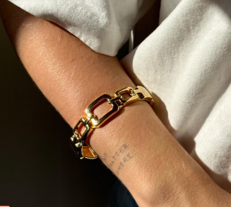 18K Gold Plated Square Link Bracelet - SubhagAlankar