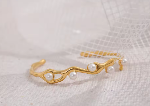 Pearl Cascade Bracelet - SubhagAlankar