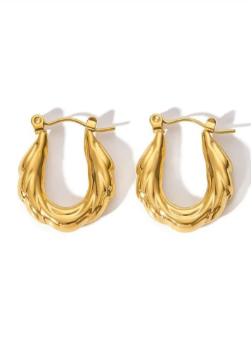 Zoe Wavy Hoop Earrings - SubhagAlankar